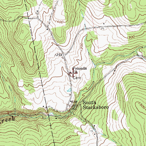 Topographic Map of South Starksboro Friends Cemetery, VT