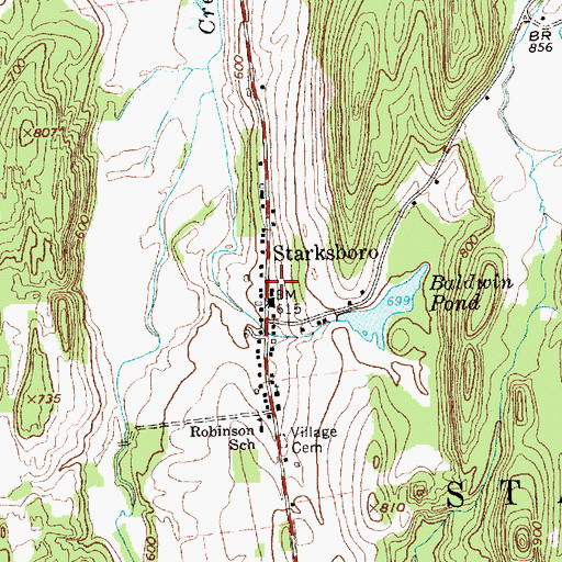 Topographic Map of Starksboro Post Office, VT