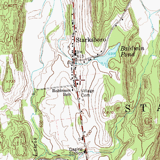 Topographic Map of Starksboro Village Meeting House, VT