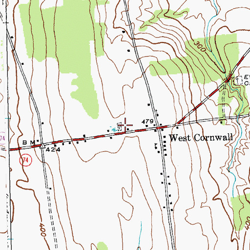 Topographic Map of West Cemetery, VT