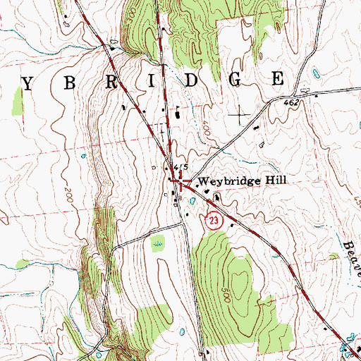Topographic Map of Weybridge Congregational Church, VT