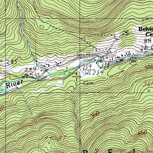 Topographic Map of Belvidere Elementary School, VT