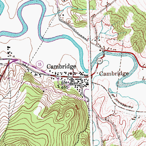 Topographic Map of Cambridge Congregational Church, VT