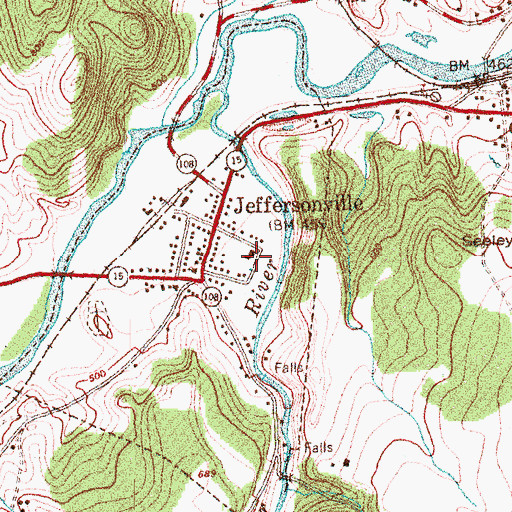 Topographic Map of Cambridge Elementary School, VT