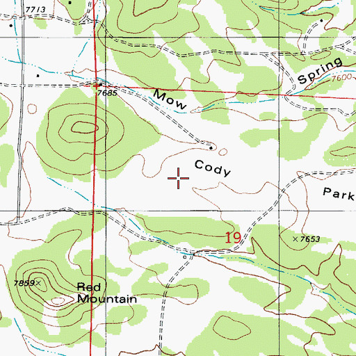 Topographic Map of Cody Park, CO