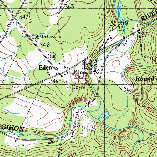 Topographic Map of Eden Corner Cemetery, VT