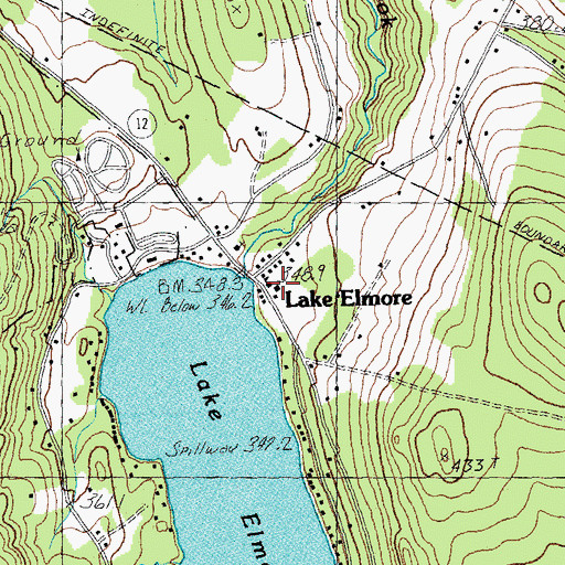 Topographic Map of Elmore School, VT