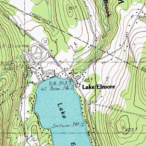 Topographic Map of Elmore United Methodist Church, VT