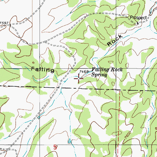 Topographic Map of Falling Rock Spring, CO