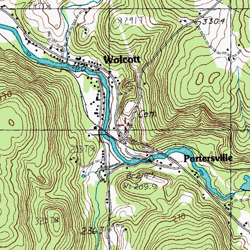 Topographic Map of Fairmont Lower Cemetery, VT