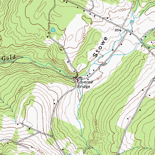 Topographic Map of Gold Brook Covered Bridge, VT