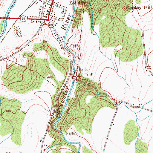 Topographic Map of Grist Mill Covered Bridge, VT