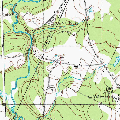 Topographic Map of Hooper Cemetery, VT