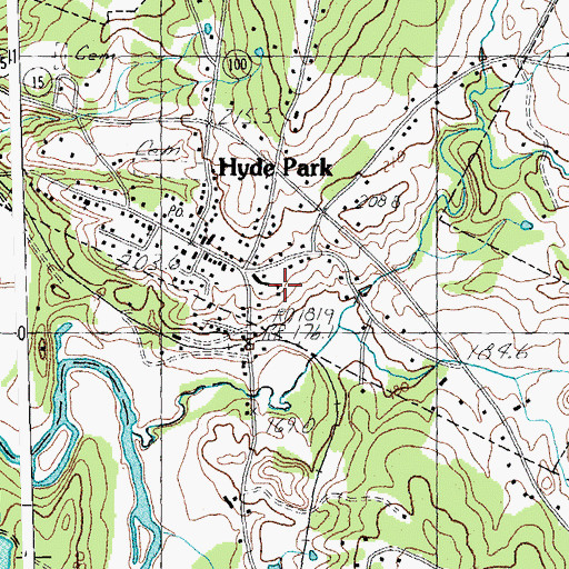Topographic Map of Hyde Park Elementary School, VT