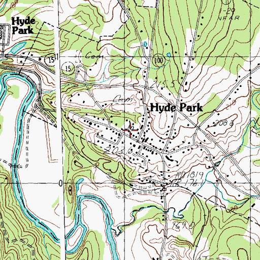 Topographic Map of Hyde Park Opera House, VT