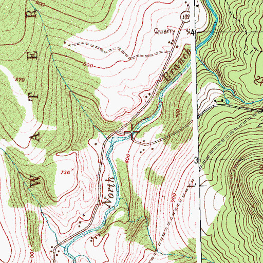 Topographic Map of Jaynes Covered Bridge, VT