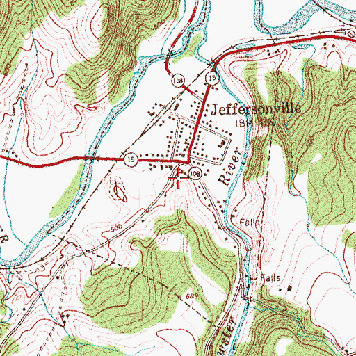 Topographic Map of Jeffersonville Chamber of Commerce, VT