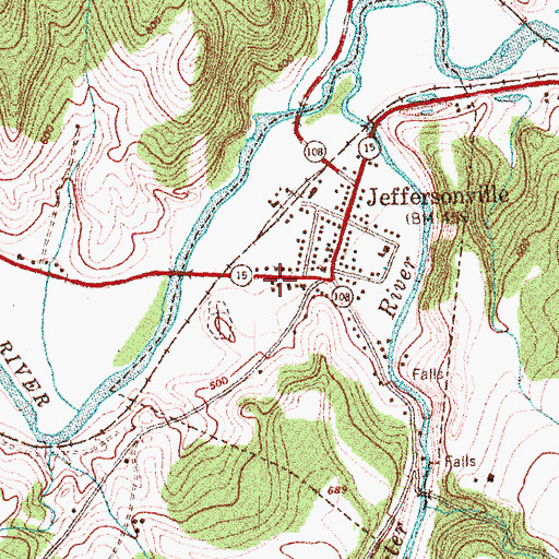 Topographic Map of Jeffersonville Fire Department, VT