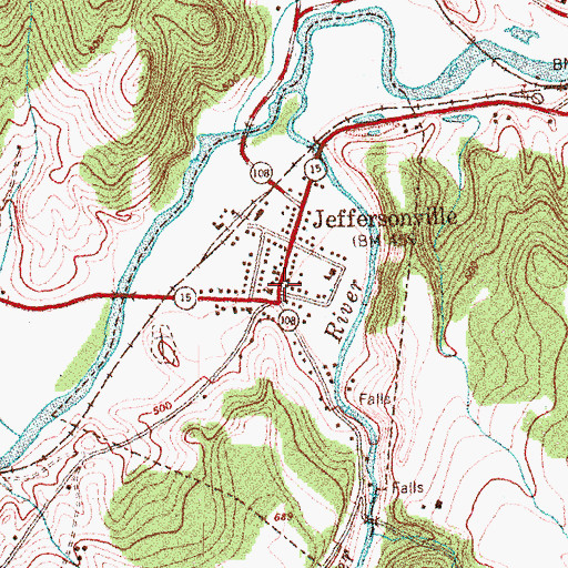 Topographic Map of Jeffersonville Historic District, VT