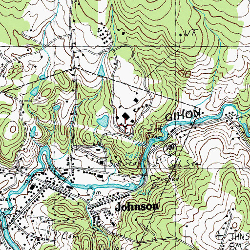 Topographic Map of John Dewey Library, VT