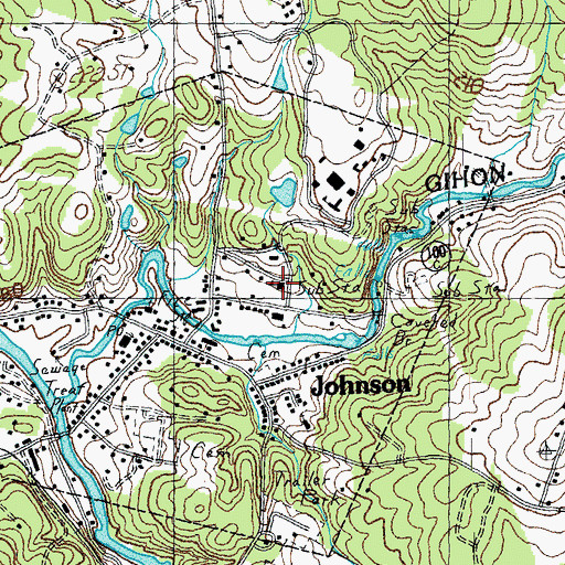 Topographic Map of Johnson Elementary School, VT