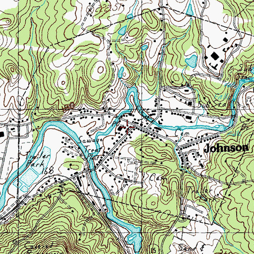 Topographic Map of Johnson Post Office, VT