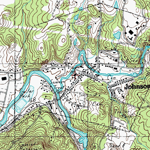 Topographic Map of Johnson Shopping Center, VT