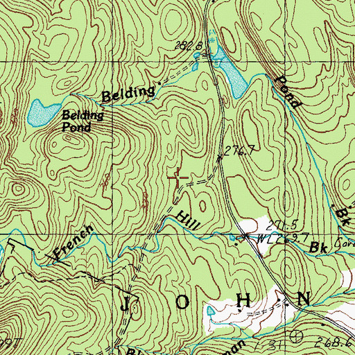 Topographic Map of Johnson Village Municipal Forest, VT