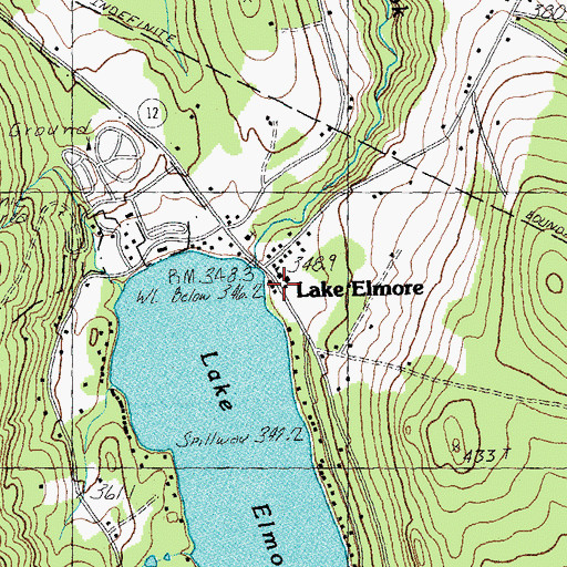 Topographic Map of Lake Elmore Post Office, VT