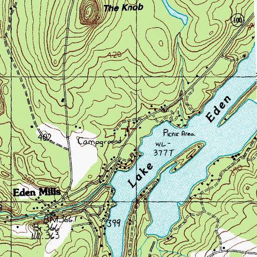 Topographic Map of Lakeview Campground, VT
