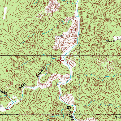 Topographic Map of East Mill Gulch, CO