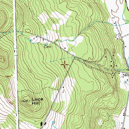 Topographic Map of Luce Hill North Cemetery, VT