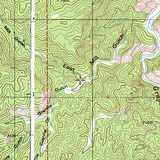 Topographic Map of Granite Gulch, CO