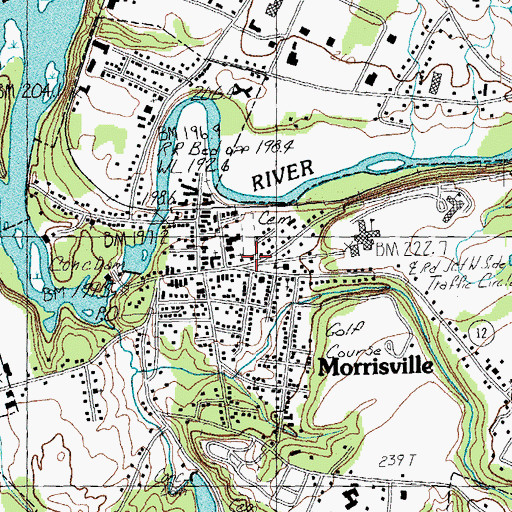Topographic Map of Morristown Centennial Library, VT