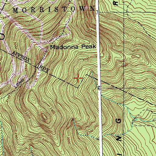 Topographic Map of Morristown Municipal Forest, VT