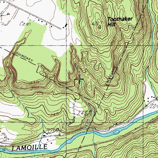 Topographic Map of Morrisville Village Municipal Forest, VT