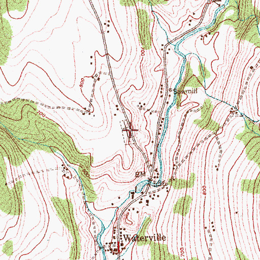 Topographic Map of Mountain View Cemetery, VT