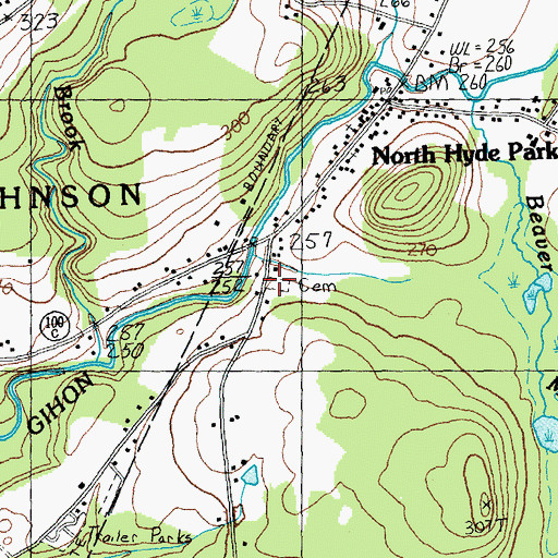 Topographic Map of North Hyde Park Cemetery, VT