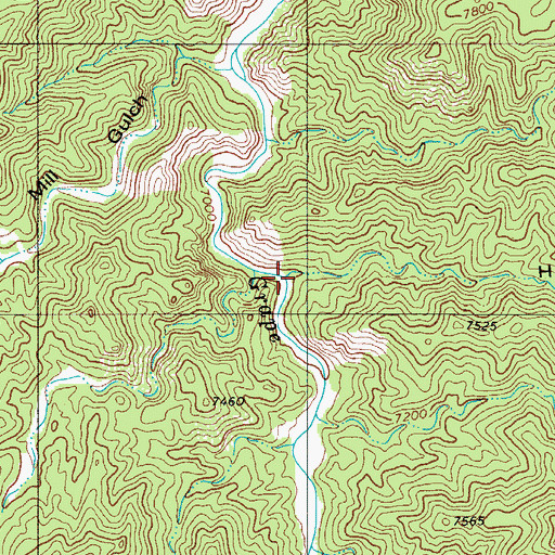 Topographic Map of Hellgate Gulch, CO