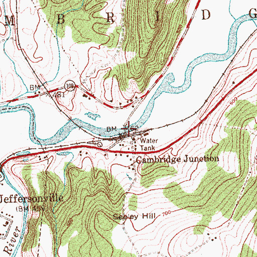 Topographic Map of Poland Covered Bridge, VT