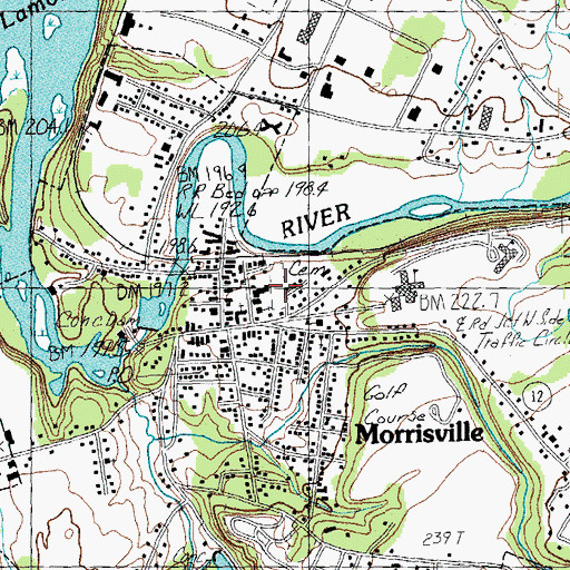 Topographic Map of Riverbank Cemetery, VT