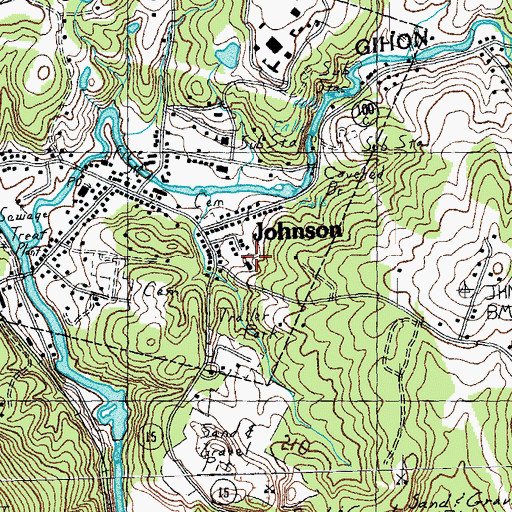 Topographic Map of Saint Johns Catholic Church, VT