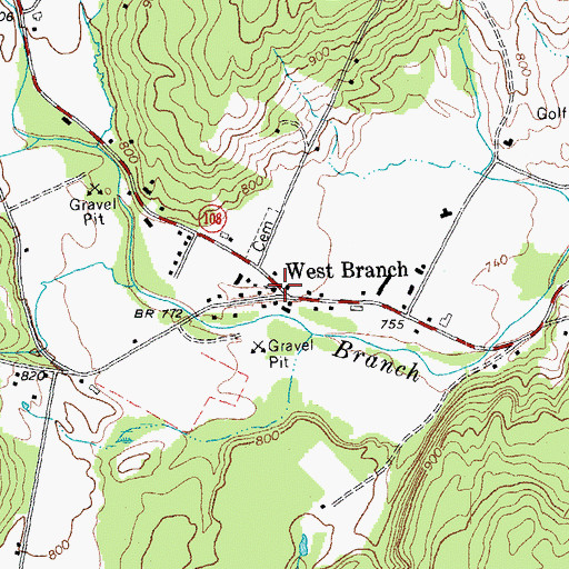 Topographic Map of Saint Johns Episcopal Church, VT