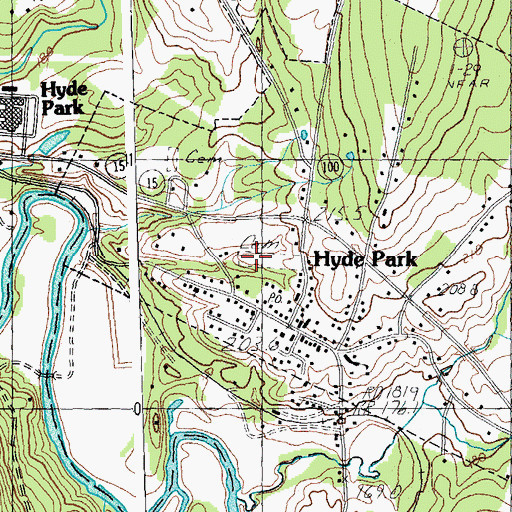 Topographic Map of Saint Teresa Cemetery, VT