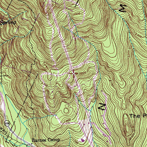 Topographic Map of Spruce Peak Ski Area, VT