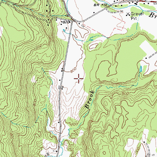 Topographic Map of Stowe Middle / High School, VT