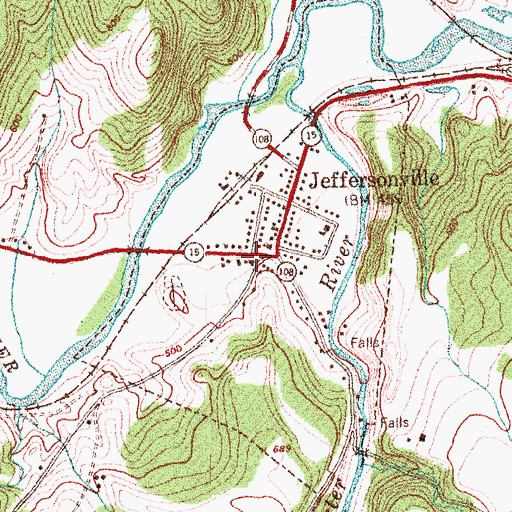 Topographic Map of The Old Town Hall, VT
