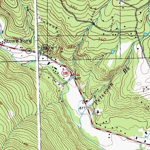 Topographic Map of Topnotch Ski Touring Center, VT