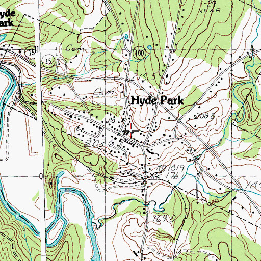 Topographic Map of Union Meeting House, VT