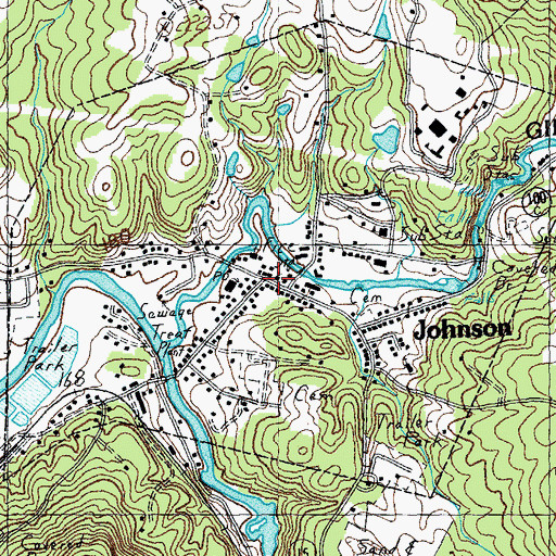 Topographic Map of United Church of Johnson, VT